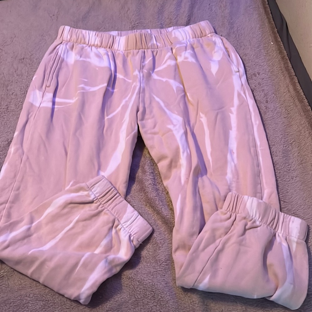 Wild Fable Beige and White Tye Dye Sweatpants